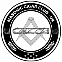 Masonic Cigar Club UK Logo Square and compass and cigar in a circle